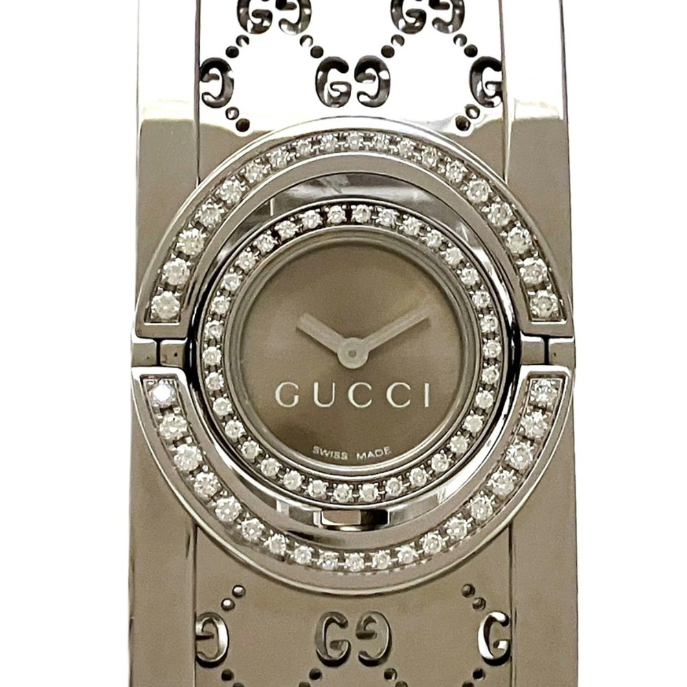Gucci GUCCI Toile Watch GG Diamond Bezel Total Weight 55.2g Stainless Steel Q...